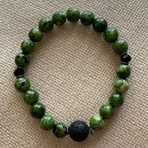 Green lava stone bracelet set